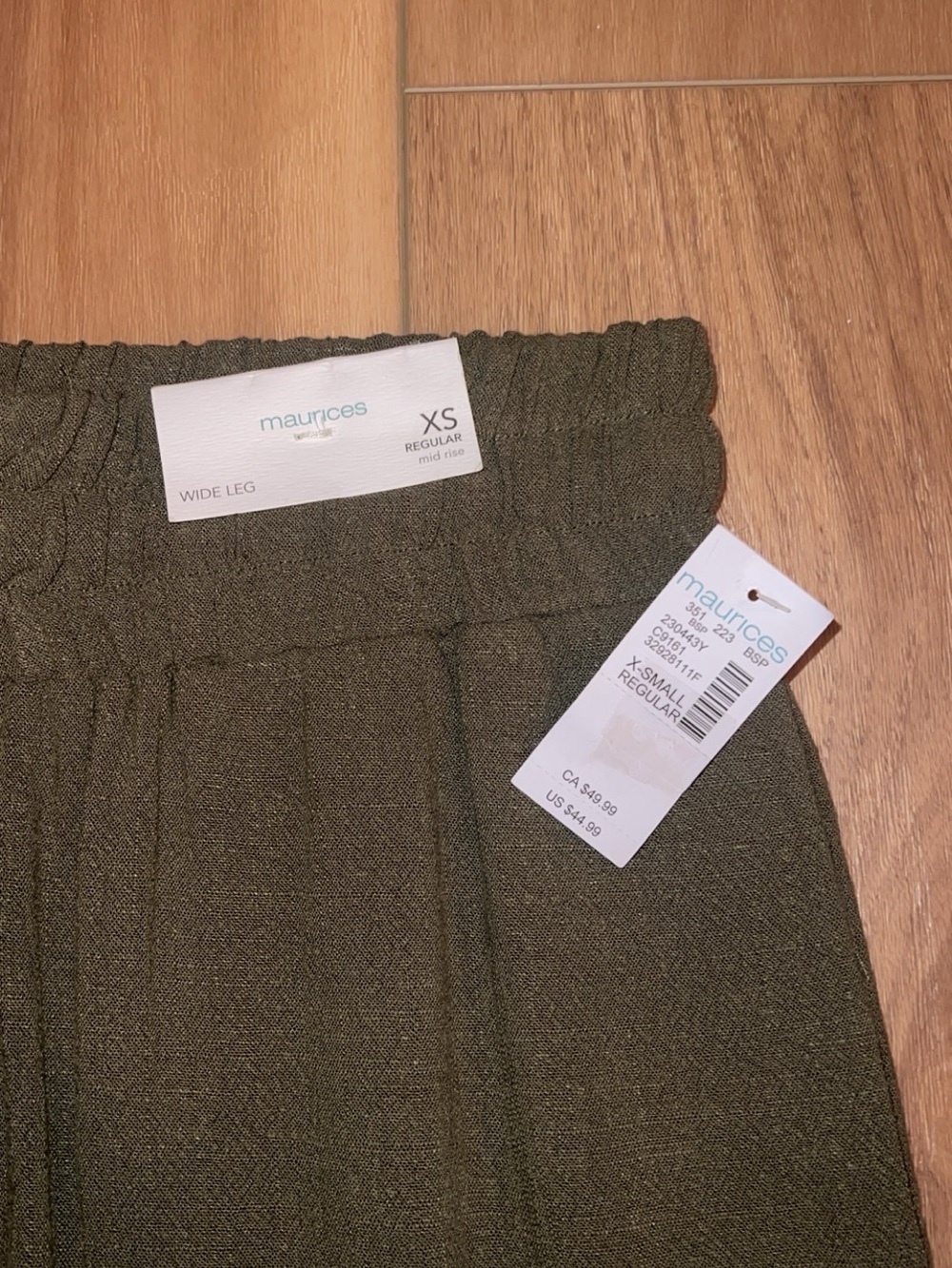 Maurices - Olive Drawstring Boho Pants - Picture 4 of 4